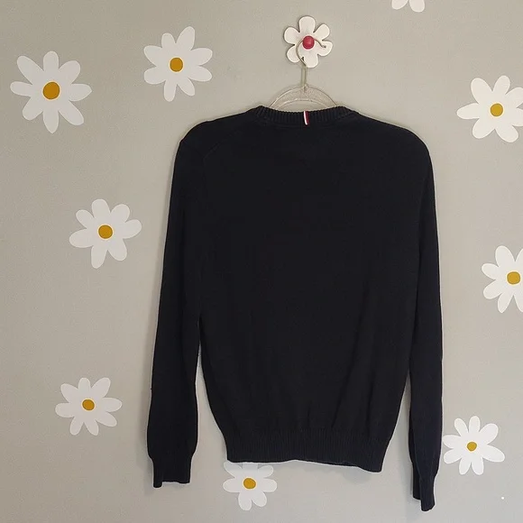 Tommy Hilfiger Navy Blue Fair Aisle Flag Cotton Crewneck Sweater - Picture 12 of 13